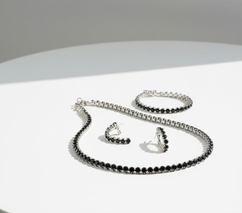 Classic White Crystal Marquise Cut Jewelry Set
