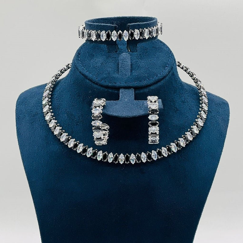 Black Onyx Crystal Choker Set