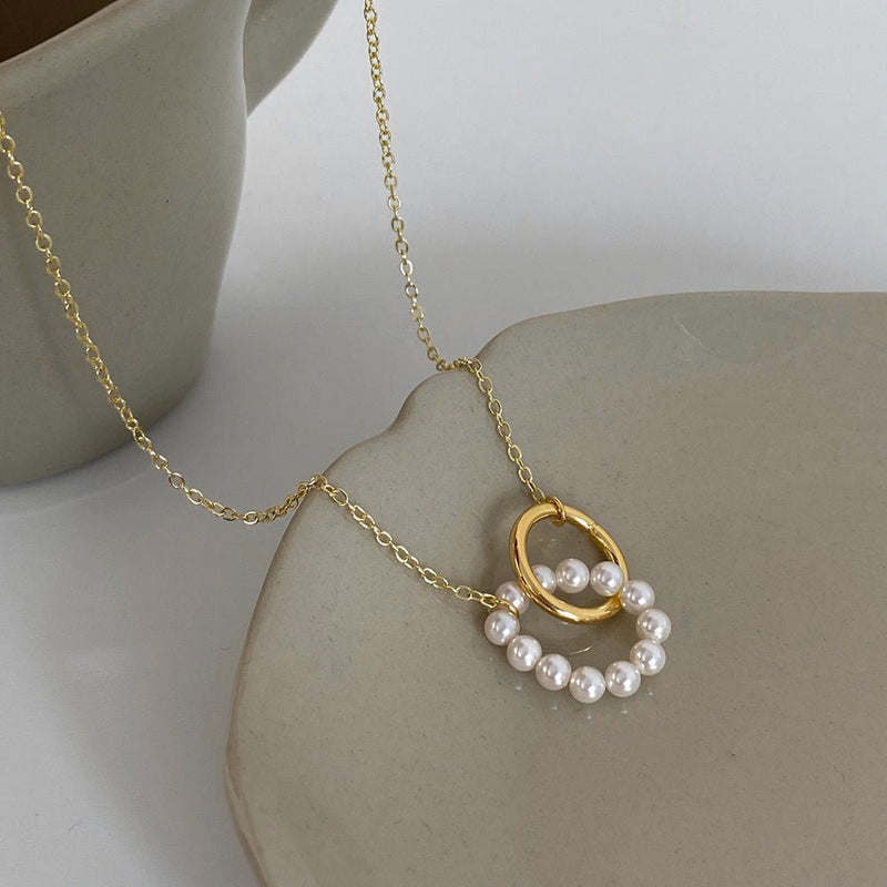 Fashion Shijia Pearl Circle Ring Necklace