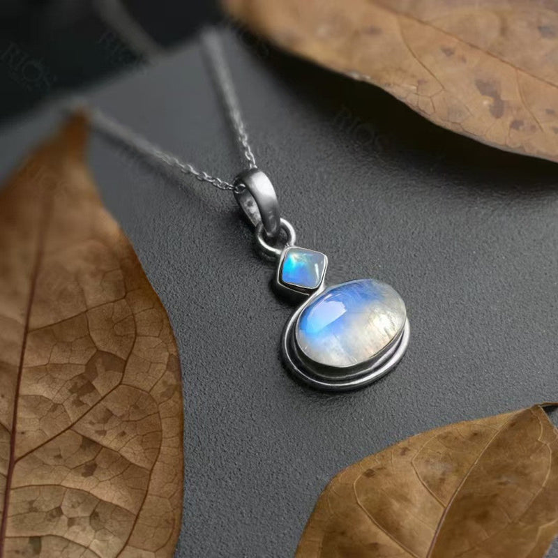 Geometric Gemstone Pendant Necklace