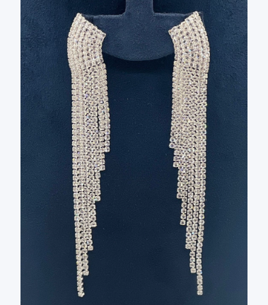 Curved Crystal Waterfall Earrings