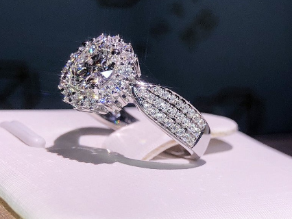 Simulated Diamond Open Ring