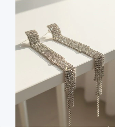 Crystal Cascade Fringe Earrings