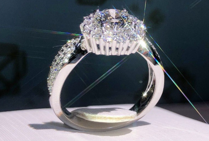 Simulated Diamond Open Ring