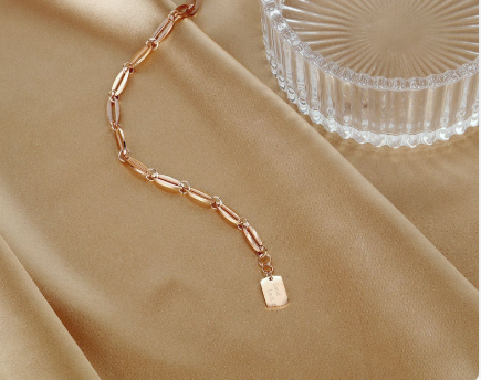 Square Plate Rose Gold Bracelet