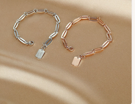 Square Plate Rose Gold Bracelet