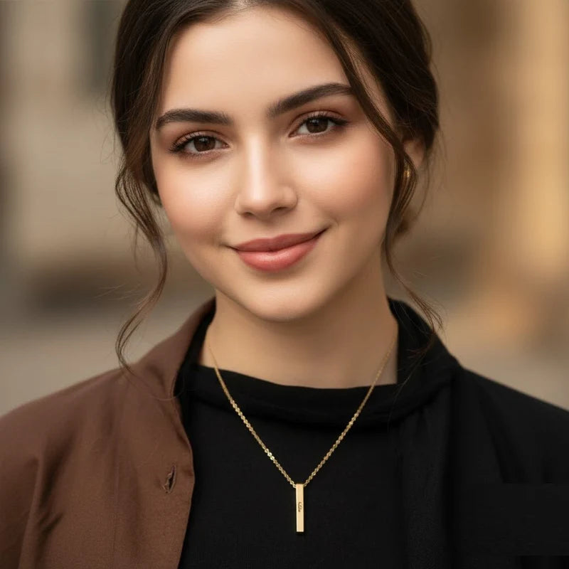 Custom Bar Necklace Arabic