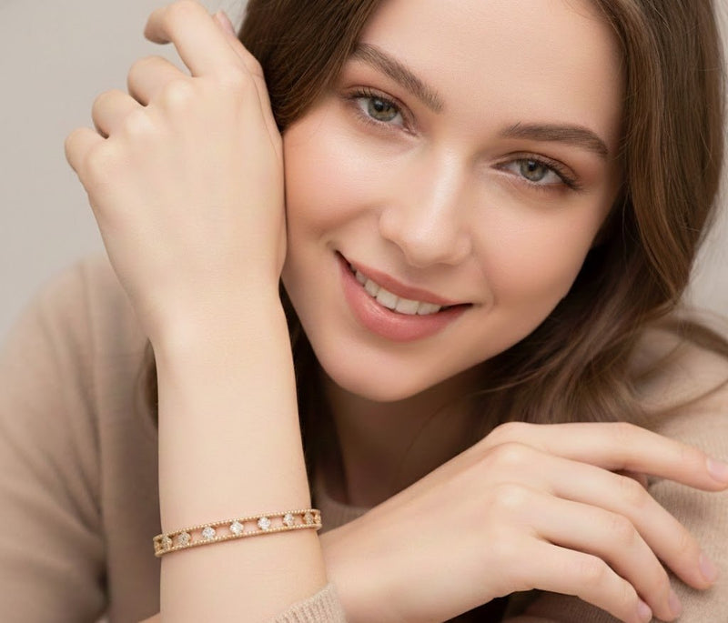 Cutwork Dot Design Bangle & Ring Set
