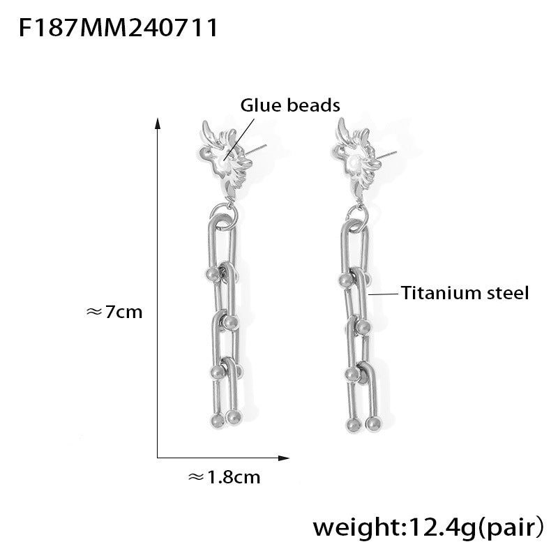 U-shaped Chain Stud Earrings