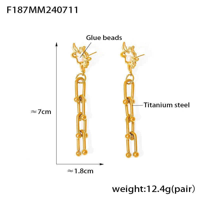 U-shaped Chain Stud Earrings