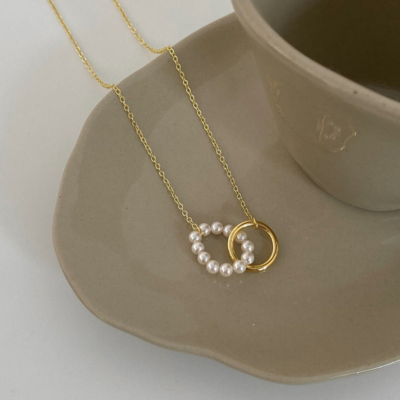 Fashion Shijia Pearl Circle Ring Necklace