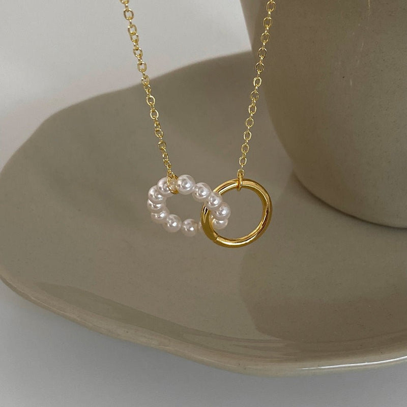 Fashion Shijia Pearl Circle Ring Necklace