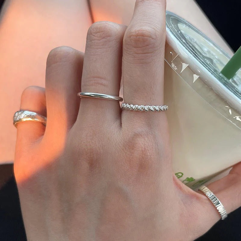 Handcrafted Silver Hammered-Texture Ring