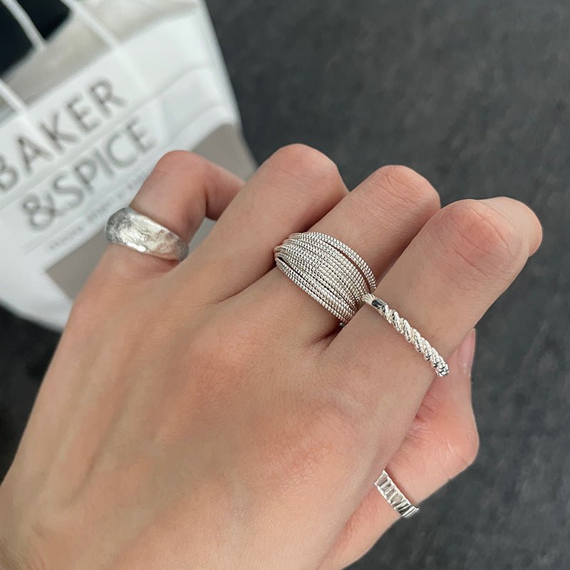 Handcrafted Silver Hammered-Texture Ring