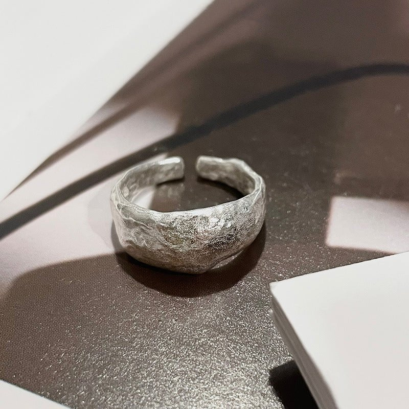 Handcrafted Silver Hammered-Texture Ring
