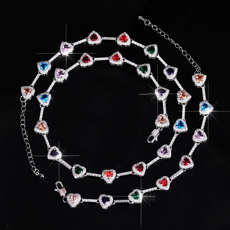 Heart-shaped Zircon Charm Bracelet