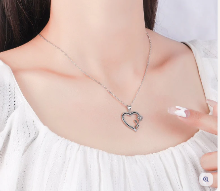 Diamond-encrusted Heart Necklace