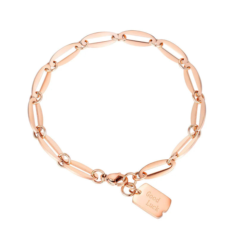 Square Plate Rose Gold Bracelet
