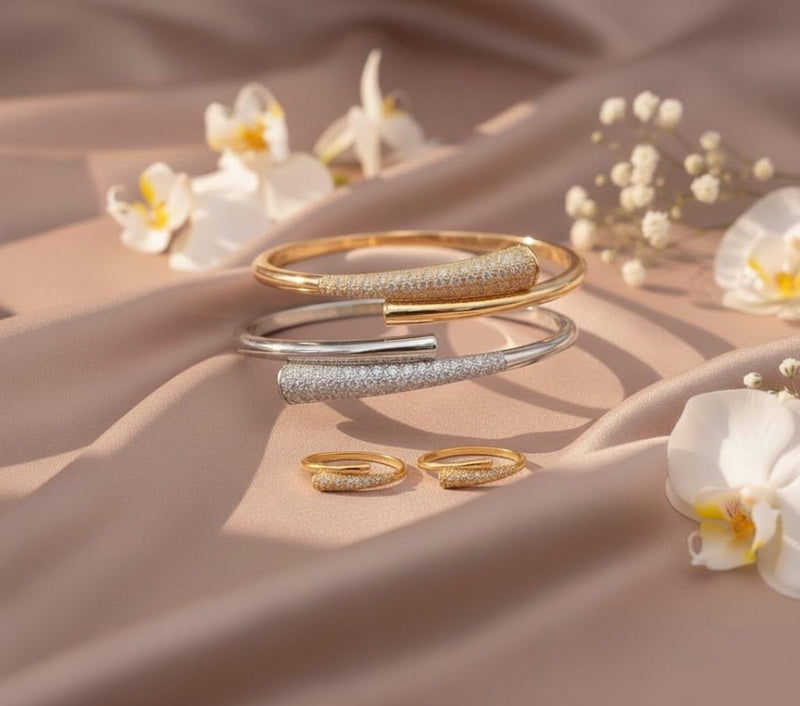 Chain Luxury Bangle & Ring Set