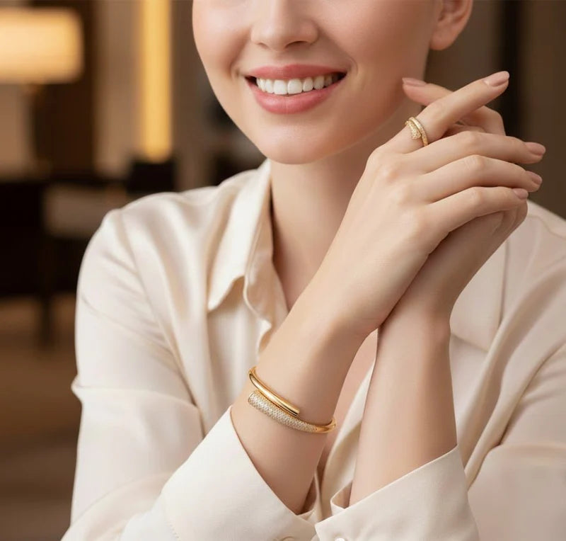 Chain Luxury Bangle & Ring Set