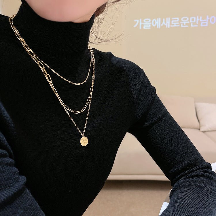 Multi-Layered Sweater Chain Long Necklace