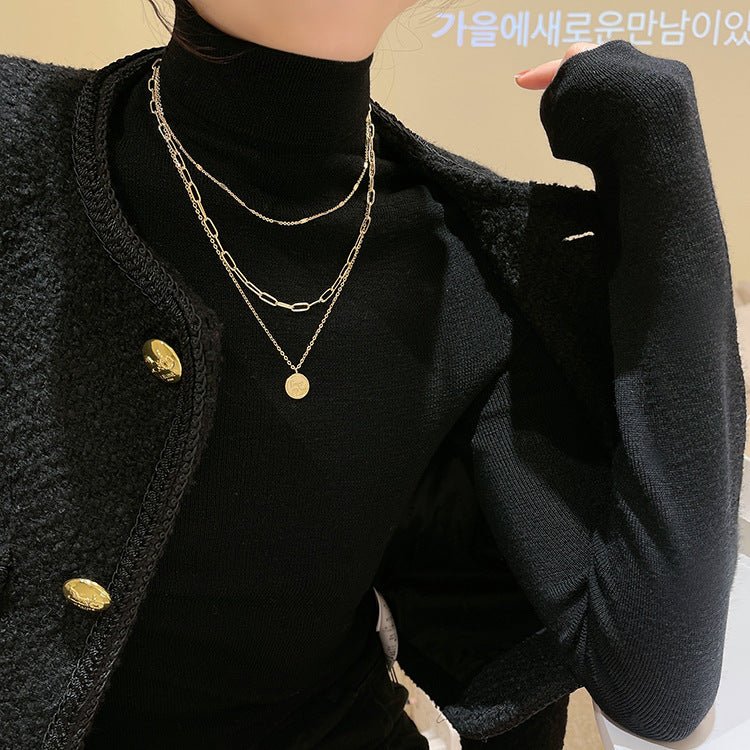 Multi-Layered Sweater Chain Long Necklace