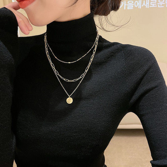 Multi-Layered Sweater Chain Long Necklace