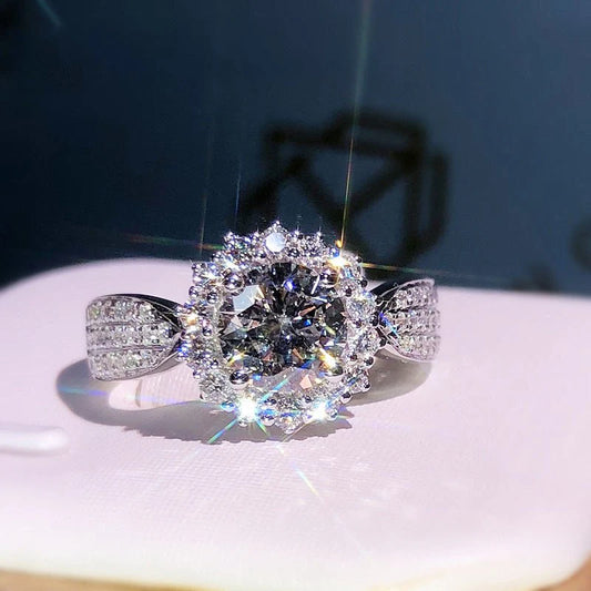 Simulated Diamond Open Ring