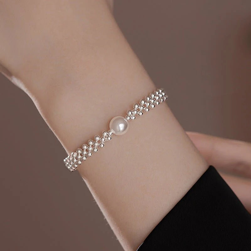 Pure Silver Pearl Bracelet