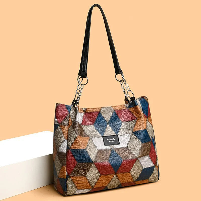 Fashion Large Capacity Stitching Handbag