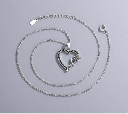 Diamond-encrusted Heart Necklace
