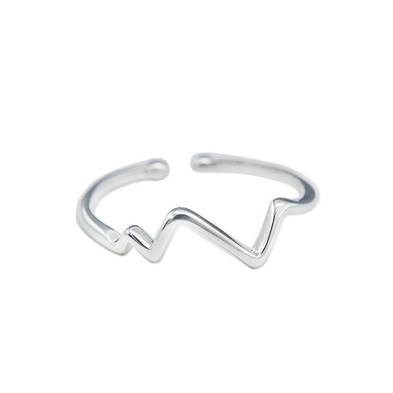 S925 Sterling Silver ECG Ring
