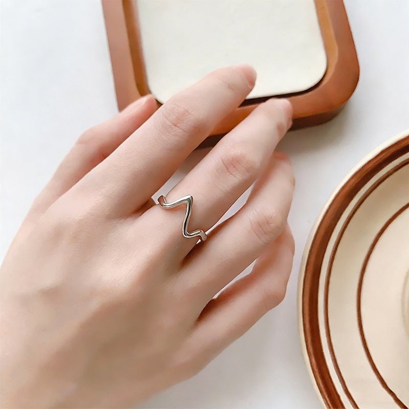 S925 Sterling Silver ECG Ring