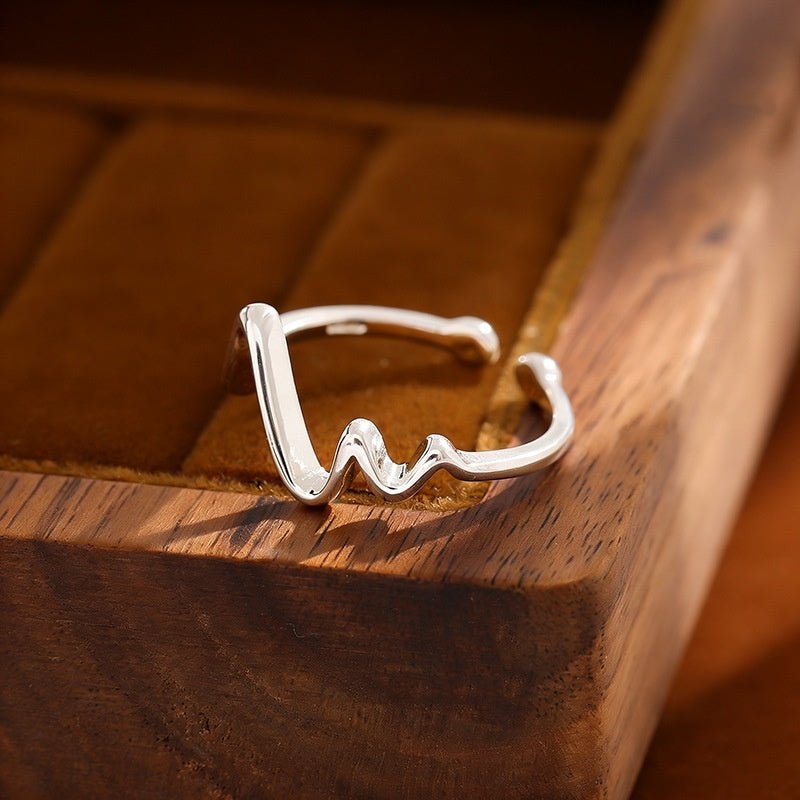 S925 Sterling Silver ECG Ring
