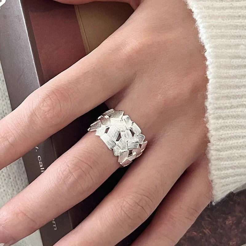 Unique Designer-Style Fragment-Mosaic Ring