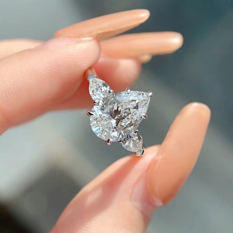 Waterdrop Pear-Shaped Lab-Grown Moissanite Ring