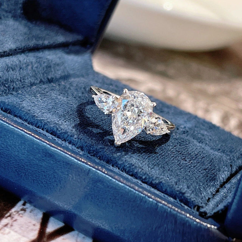 Waterdrop Pear-Shaped Lab-Grown Moissanite Ring