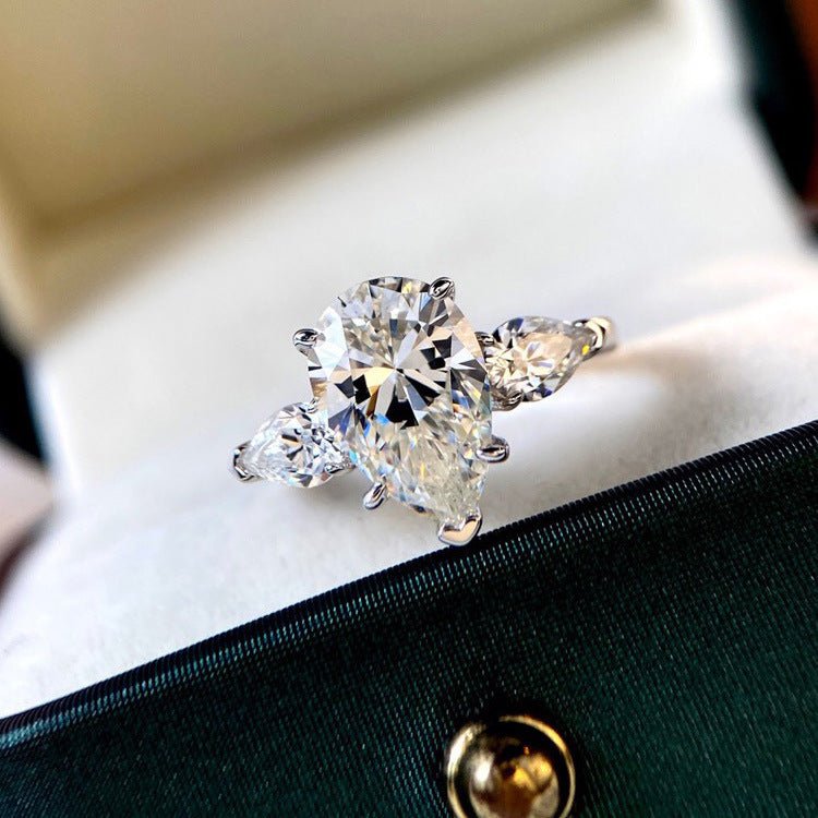 Waterdrop Pear-Shaped Lab-Grown Moissanite Ring