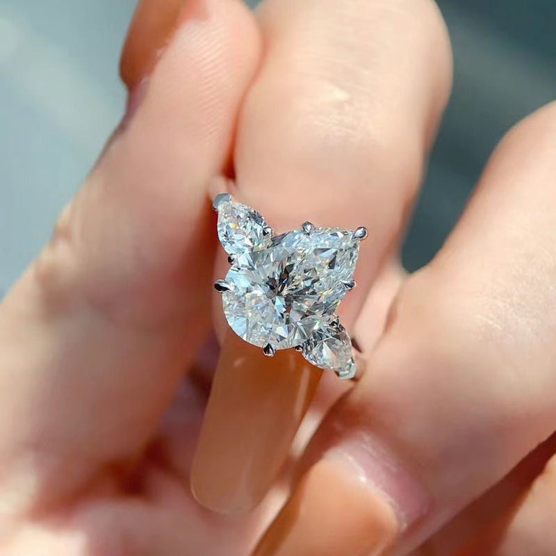 Waterdrop Pear-Shaped Lab-Grown Moissanite Ring