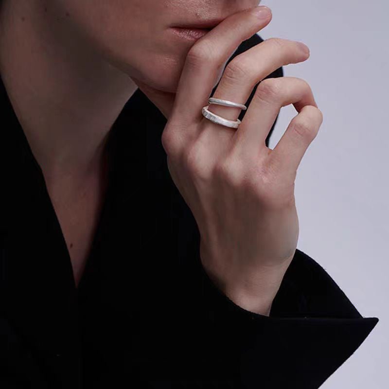 Handmade Frosted Double-layer Ring