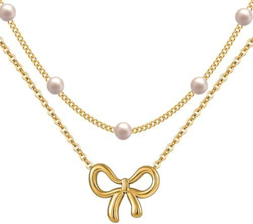Minimalist And Versatile Pearl Bow Necklace