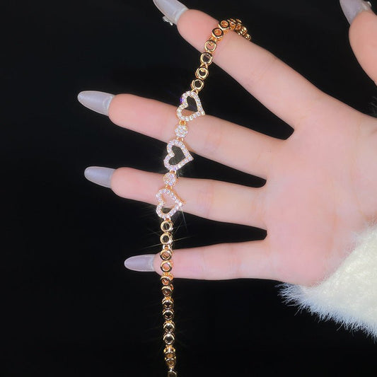 Hollowed-out Heart-shaped Bracelet