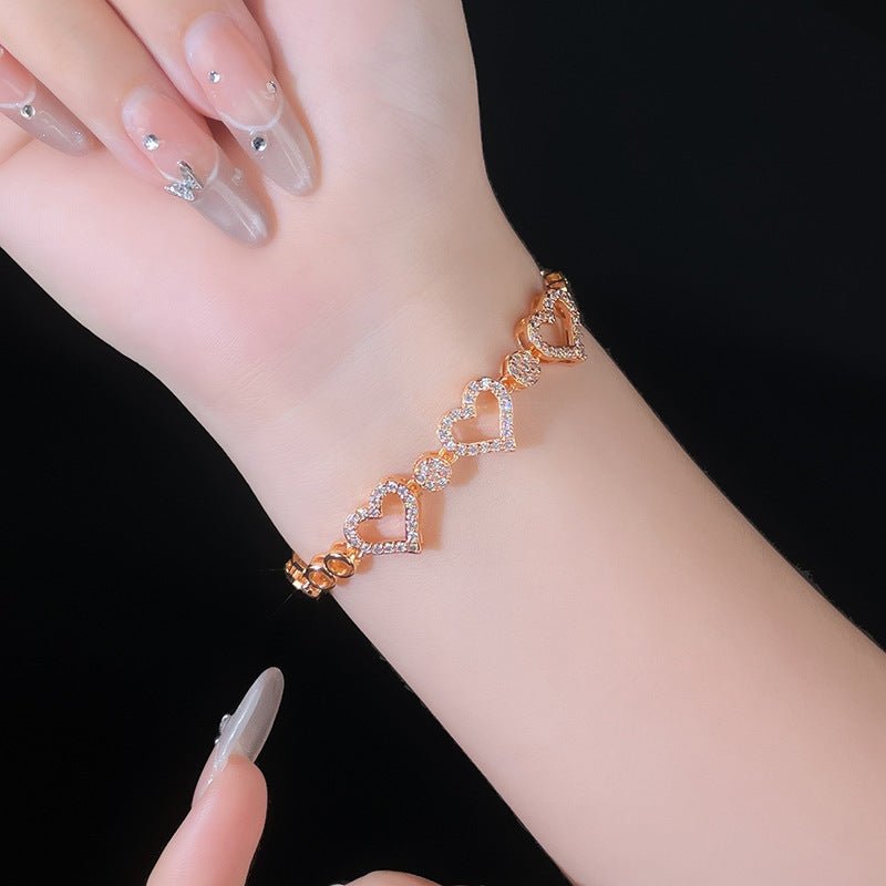 Hollowed-out Heart-shaped Bracelet