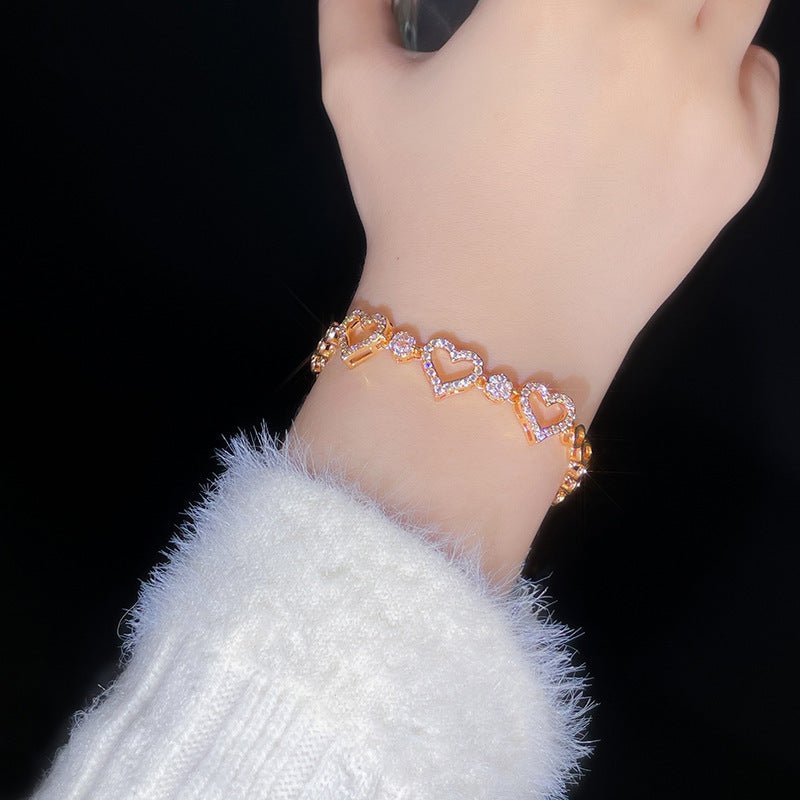 Hollowed-out Heart-shaped Bracelet