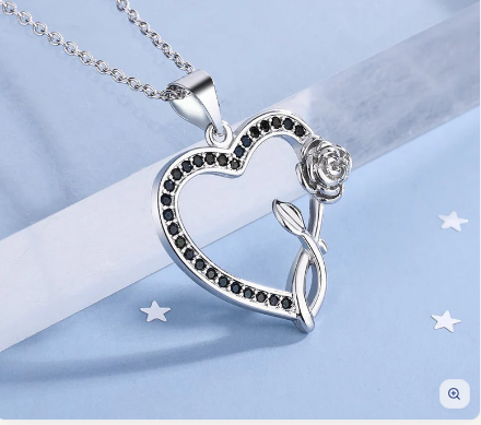 Diamond-encrusted Heart Necklace