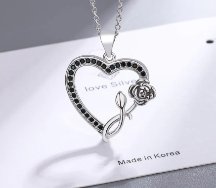 Diamond-encrusted Heart Necklace